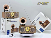 Untuk NS-802BT Retro Portable Phonograph Wireless BT Speaker AM/FM SW 3-Band DC Charging Radio Jam Kuarsa Plastik Daya Tinggi
