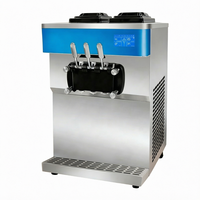 Commerciële RVS tafelmodel soft serve ijsmachine 30L/u fruit & melk compatibel hoge capaciteit ijsmachine