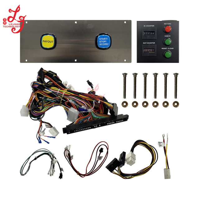 Metal 10-Button Control Panel with 2-in-1 Harness 36pin+10pin Wire for Video Arcade Gaming Machine, Replacement Button Panel