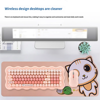 Ensemble clavier et souris sans fil personnalisé, design nuage arc-en-ciel multicolore, taille standard, mignon