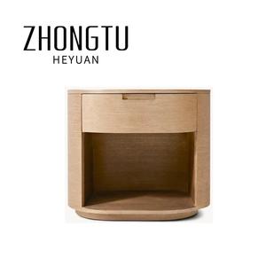 Comodino Ovale Moderno con 3 Cassetti, Tavolino in Legno per Camera da <span class=keywords><strong>Letto</strong></span>, Hotel, Villa, Appartamento, Stile Vintage - Product Image 2