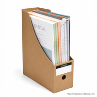 Organisateur de fichiers en papier kraft épais avec logo personnalisé, porte-revues, boîte de rangement de bureau, support de papeterie, écologique
