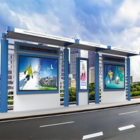 Panneau publicitaire extérieur d'affichage à LED pour abri d'arrêt d'autobus moderne de haute qualité personnalisable pour abris d'autobus