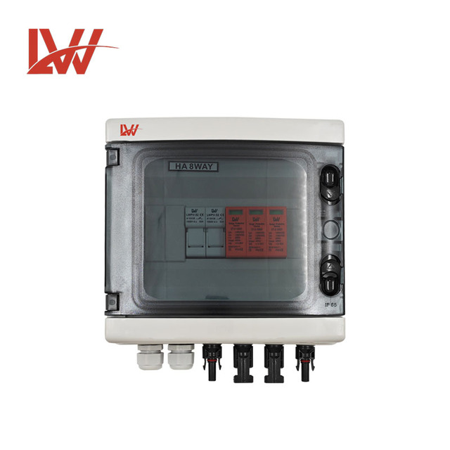 LW High Quality HA 8 Way Solar PV Distribution Box DC Solar System Distribution Box 1 in 1 Out with Fuse and SPD