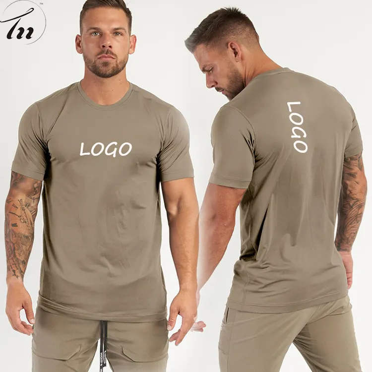 2022 Training Men Gym Short Sleeve Shirt Lightweight Sport Fitness Tops Custom Logo Workout Clothing Sweatshirt