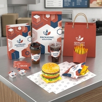 Vente en gros d'emballages alimentaires en papier kraft personnalisés pour la livraison de plats à emporter, la restauration, la vente au détail, boîtes et sacs