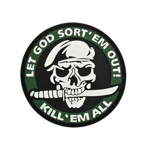 Новое поступление, Модный мягкий резиновый патч, оптовая продажа, дешевые 3D 2D силиконовые аппликации на заказ, Мультяшные пустые патчи из ПВХ с черепом для сумки - Product Image 6