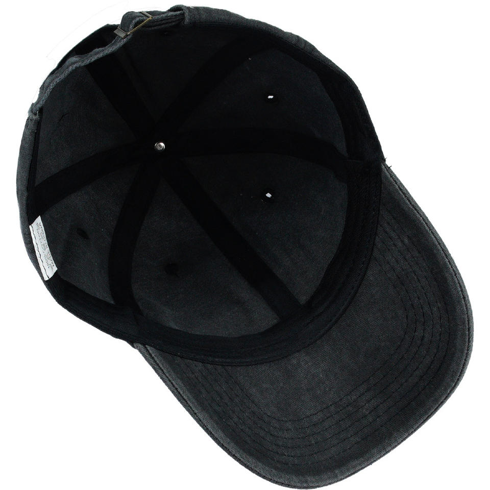 Solid Color Washed Plain Cotton 6-Panel Baseball Cap Retro Curved Brim ...