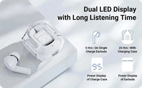 Audifono Air 31 TWS Écouteurs sans fil avec affichage LED Étui transparent antibruit BT 5.3 Écouteurs à faible latence
