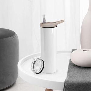 Bouteille isotherme sous vide 20 oz en acier inoxydable 304, avec double couvercle, poignée droite grise, ventouse et couvercle à joint fileté, pour l'extérieur - Product Image 2