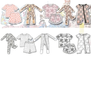 DH ODM RTS Boîte Mystère en Bambou Vêtements pour Enfants Vente en Gros Lots Mixtes de Pyjamas 2 Pièces en Viscose Douce de Bambou pour Boutiques - Product Image 1