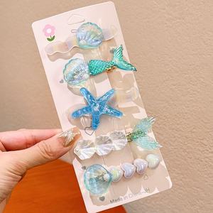 Sweet Starfish Girl Bangs Hairpin Shell Accessoire pour cheveux pour l'arrière de la tête Perle Clip latéral cassé Bec de canard pour la fête - Product Image 3