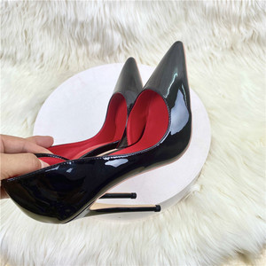 <b>Black</b> Patent Leather Women Stiletto <b>Pumps</b> Pointed Toe Sexy Hoes 8cm 10cm 12cm Customize 34-45 High Heels - Product Image 2