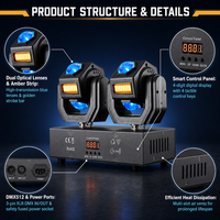 Projecteur à double tête mobile 100W DMX512, effet stroboscopique et faisceau pour scène DJ, lampe LED dorée scintillante 24x3W pour discothèque et soirée