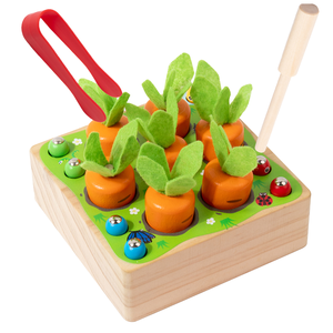 Juguete de Madera 4 en 1 Shine Pep, Divertido Juego de Corte de Frutas, Captura de Insectos, Emparejamiento de Colores y Extracción de Rábanos para Niños de 5 a 7 Años - Product Image 1