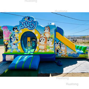 Commercial Gonflable Combo Bouncer House Blue Cartoon Bounce Jumping House Castle <span class=keywords><strong>Château</strong></span> gonflable avec toboggan - Product Image 2