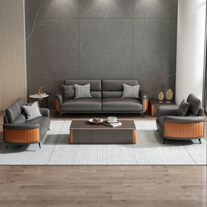 Ensemble <span class=keywords><strong>de</strong></span> canapés <span class=keywords><strong>de</strong></span> réception VIP en cuir pour espace <span class=keywords><strong>de</strong></span> repos <span class=keywords><strong>de</strong></span> bureau commercial, design moderne, mobilier commercial <span class=keywords><strong>de</strong></span> luxe léger - Product Image 2