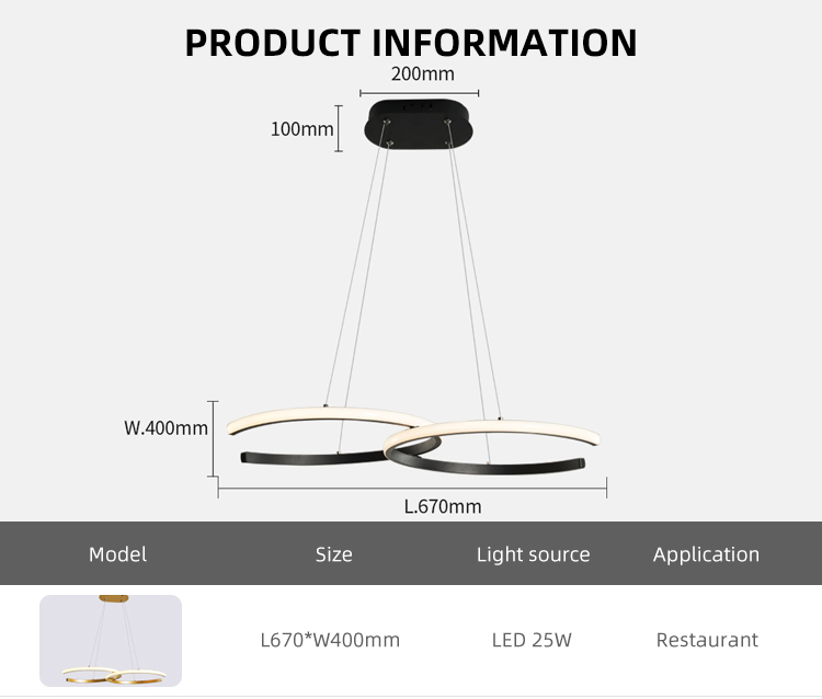 Modern Restaurant Indoor Hanging Ceiling Aluminum Led Chandelier Pendant light Fixtures
