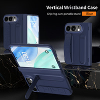 Coque de protection antichoc pliable pour iPhone Duo avec dragonne, support intégré et protection intégrale de la charnière
