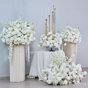 RHD Bola de <span class=keywords><strong>Flores</strong></span> Artificiales de Rosa y Anémona, Centro de Mesa para Bodas, Arreglo de <span class=keywords><strong>Flores</strong></span> de Seda para el Pasillo y Decoración de Mesas de Boda - Product Image 1