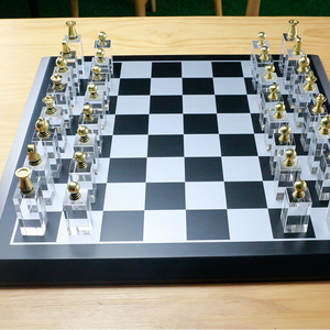 Tablero de <span class=keywords><strong>ajedrez</strong></span> de madera de cristal de lujo, juego de <span class=keywords><strong>ajedrez</strong></span> <span class=keywords><strong>con</strong></span> almacenamiento - Product Image 2