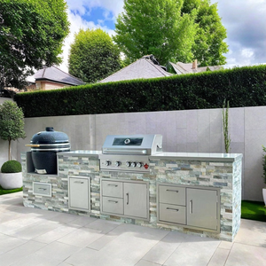 Armoire de cuisine extérieure modulaire Cadre de cuisine extérieur en aluminium Module de cuisine en acier inoxydable 304 pour barbecue <span class=keywords><strong>Pierre</strong></span> frittée - Product Image 3