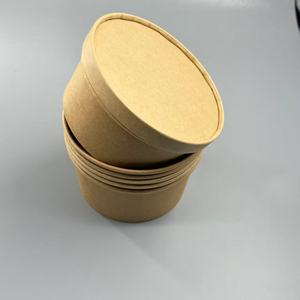 Bol en papier kraft enduit de PE de qualité alimentaire, jetable, biodégradable, pour soupes et salades, idéal pour la restauration à emporter - Product Image 1