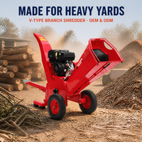 Broyeur de bois à essence 15HP Kesen 420cc 120mm, déchiqueteur mobile sur remorque, broyeur, concasseur, goulotte réglable à 360 degrés, moteur CE 2T/H