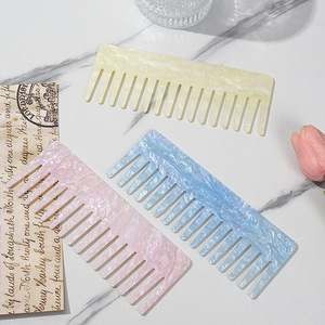 CHUJIAN Nuevo Peine de Pelo de Acetato de Celulosa Hecho a Mano, Ligero, Compacto, de Dientes Anchos, Ecológico y Duradero - Product Image 4