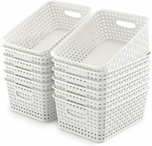 Contenedores de Almacenamiento Duraderos y Ecológicos de Plástico PP para Despensa, Organizadores de Escritorio con Asas, Cestas de Cocina de Fábrica - Product Image 1