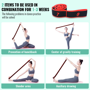 Venta al por mayor banda elástica de 8 rejillas para Yoga baile latino banda Digital números entrenamiento banda elástica hecha bolsas de tela de poliéster - Product Image 2
