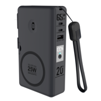 Batterie externe magnétique sans fil 65W 6-en-1 pour ordinateur portable, chargeur universel 20000mAh Q2
