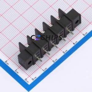 MX25SM-7.62-05P-BK01-Cu-S-A Barrier Terminal Block Through hole,P=7.62mm Connector Two Sides 7.62mm 1x5P Straight Pin - Product Image 2