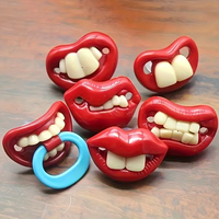 Jouet à mâcher amusant en forme de sucette, jouets à lancer, lèvres rouges, base blanche