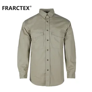 Men Industrial Breathable FR Workwear For Men Flame Resistant FRC Mechanic FR Welding Work Shirt
