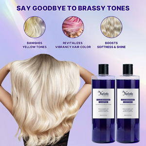 Champú y Acondicionador Morado de Calidad Profesional, Champú Iluminador del Color Sin Silicona de Marca Privada para Cabello Rubio - Product Image 2