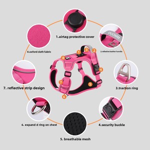 Wholesales <b>Dog</b> Harness Fashionable Airtag Locator Button Closure for Small XL <b>Dogs</b> Anti-Lost Outdoor Training <b>Leash</b> - Product Image 5