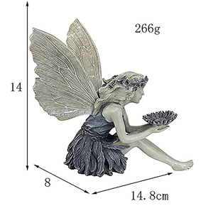 Nouvel Ornement de Jardin Extérieur Transfrontalier : Mangeoire à Oiseaux en Résine Fée Fleurie avec Statue Fille Ange pour Décorations de Noël - Product Image 3