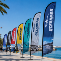 Drapeaux publicitaires personnalisés en forme de goutte d'eau, bannières promotionnelles par sublimation, drapeaux de plage Swooper, bannières volantes pour événements