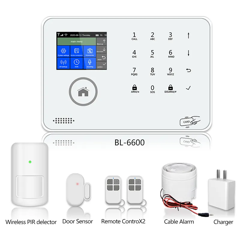 Desain baru 4G GSM WIFI nirkabel GSM keamanan rumah sistem/nirkabel Alarm rumah kit/Sim kartu GSM pencuri Alarm BL-6600