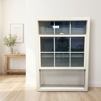 Ventana Moderna de Doble Vidrio Aislante, con Rotura de Puente Térmico, de Estilo Europeo, en PVC, de Doble Hoja Vertical Deslizante, Insonorizada y Duradera