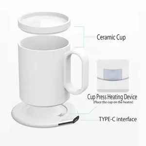 caneca conjunto 1 Suppliers-Conjunto aquecedor de copo 2 em 1, conjunto aquecedor para casa/escritório para café quente, chá, leite, caneca de água