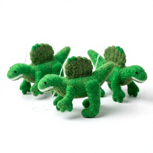 Adorno Navideño de Dinosaurio de Lana Hecho a Mano, Ecológico, Tradicional, Certificado, Tamaño Personalizado, Pequeño, para Colgar en la Pared, Animal de Dibujos Animados - Product Image 1