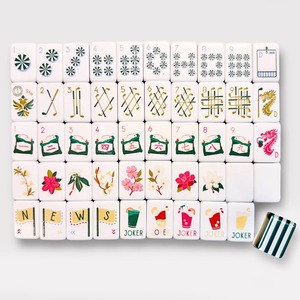 Juego de Fichas de Mahjong Americanas a Rayas <span class=keywords><strong>con</strong></span> Diseño de Campo de Golf y Patrón Floral, de Acrílico Moderno de Cuatro Capas, Personalizado al por Mayor - Product Image 1
