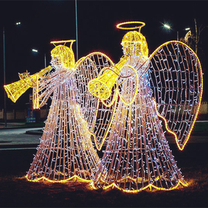Giant Illuminated Angel Christmas Decoration <b>Light</b> 3D Metal Frame LED Motif Sculpture for Mall and Park - Product Image 3