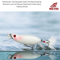 Vente en gros Leurre flottant Topwater Walk The Dog 15g Iron Mouse Topmouth Culter Bass Direct usine