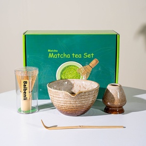 Стиковый роскошный керамический чайник для приготовления чая маття, Классический Новый комбинированный чайный костюм с венчиком - Product Image 6