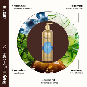Champú y <span class=keywords><strong>Acondicionador</strong></span> Orgánico de Aceite de Argán 500ml, Limpieza Profunda, Hidratante, Anti-frizz, Nutritivo, Previene la Caída del Cabello - Product Image 2