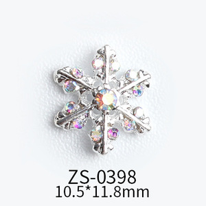 Vente en gros 24 styles Noël flocon de neige 3D <span class=keywords><strong>Nail</strong></span> <span class=keywords><strong>Art</strong></span> artisanat ornements <span class=keywords><strong>pas</strong></span> <span class=keywords><strong>cher</strong></span> en métal strass ongles Zircon fournitures accessoires - Product Image 6