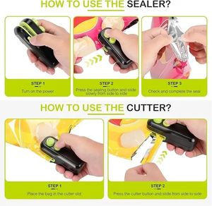 Mini Sellador de Bolsas - Sellador de Bolsas de Plástico con Cortador e Imán, Máquina de Sellado Portátil para Reutilizar Bolsas de Plástico - Product Image 3